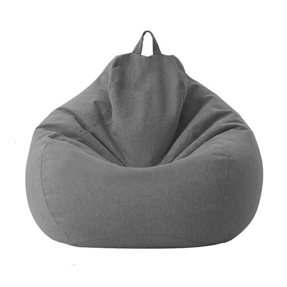 STTC Sitzsack Abdeckung aus Premium-Leinen, Riesen-Sitzsack-Hülle Outdoor Sitzsack Bezug ohne Füllung, Perfekte Passform für Country Interiors,Dark Gray,L