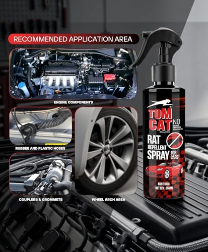 Image of Shadow Securitronics Tom CAT No Entry Rat Repellent Car Spray Highly Effective Easy to use, Odour Free Rodent Repellent Spray for Cars 250ml |(Pack of 1) - Formulation 3X
