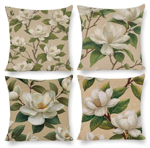 クッションカバー 60x60cm ビロード 装飾枕カバー 4枚セット 北欧 おしゃれ 可愛い インテリア アクセント 部屋飾り ソファ 椅子 車内 ベッド ソファー用クッションカバー 抱き枕カバー ソファ背当て 装飾枕カバー 座布団カバー (モクレン本)