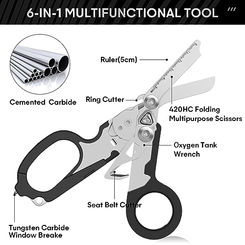 Trauma Shears Emergency Response Shears, Stainless Steel Foldable Scissors Pliers, Outdoor Camping Rescue Scissors Tools - Image 3