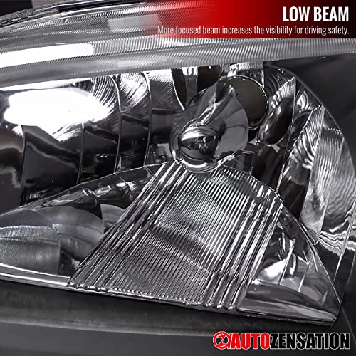Carpartsinnovate For 2000-2003 4Dr Black Clear Headlights Driving Lamps Pair #TOP3