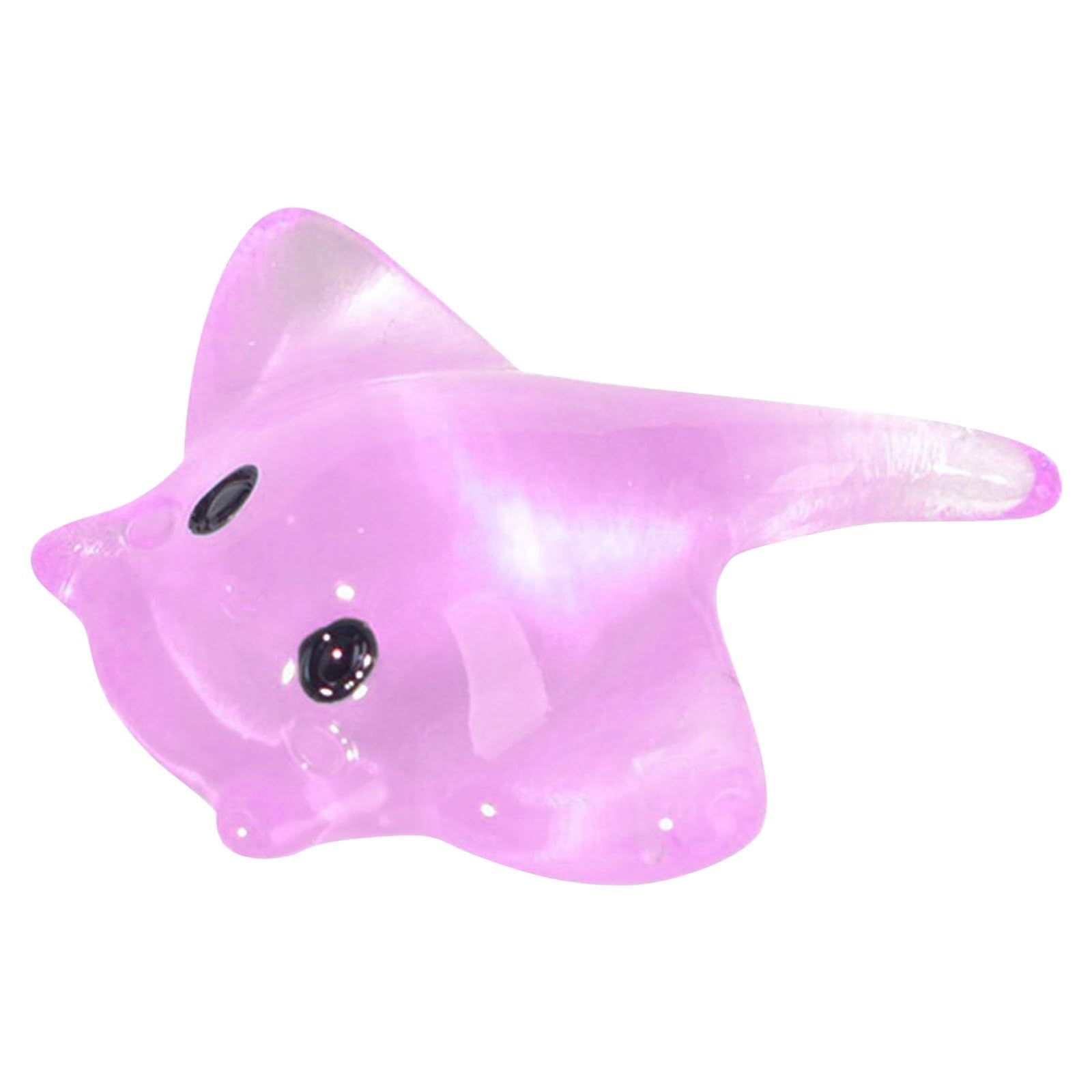 1 Pcs Miniature Manta Ray Figurines - Realistic Resin Mini Sting Ray Cake Topper & Sea Animal Figurine for Fairy Garden & Micro Landscape Decor (Pink)