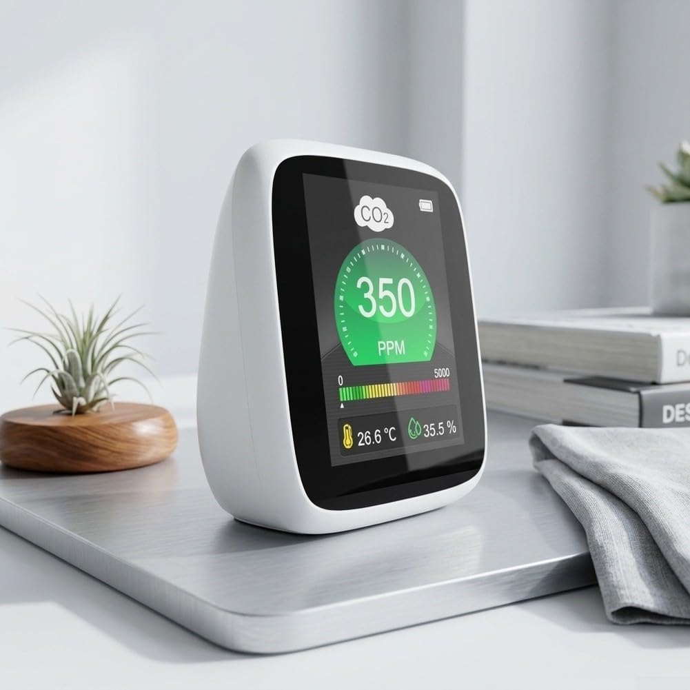 Rilevatore portatile della qualità dell'aria con tecnologia avanzata Ndir per misurare istantaneamente i livelli di temperatura e umidità con interruttore di allarme manuale per viaggi di lavoro