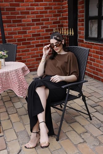 Image of Zilcon Womens Half Ballon Sleeve t-Shirt Tops Boat Neck Loose Fit Casual Workout T-Shirts