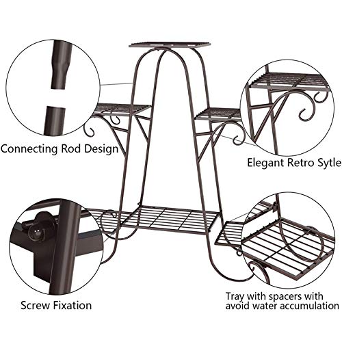 Metal 6 Tier Plant Stand,Plant Stands for Indoor Plants Display Stand Indoor Plant Stand Metal Plant Stand for Multiple Plants for Living Room - Thumbnail 5