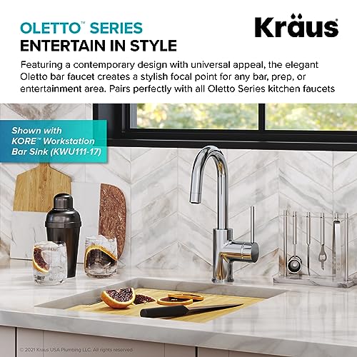 Image of KRAUS Oletto Single Handle Kitchen Bar Faucet in Chrome Finish, KPF-2600CH
