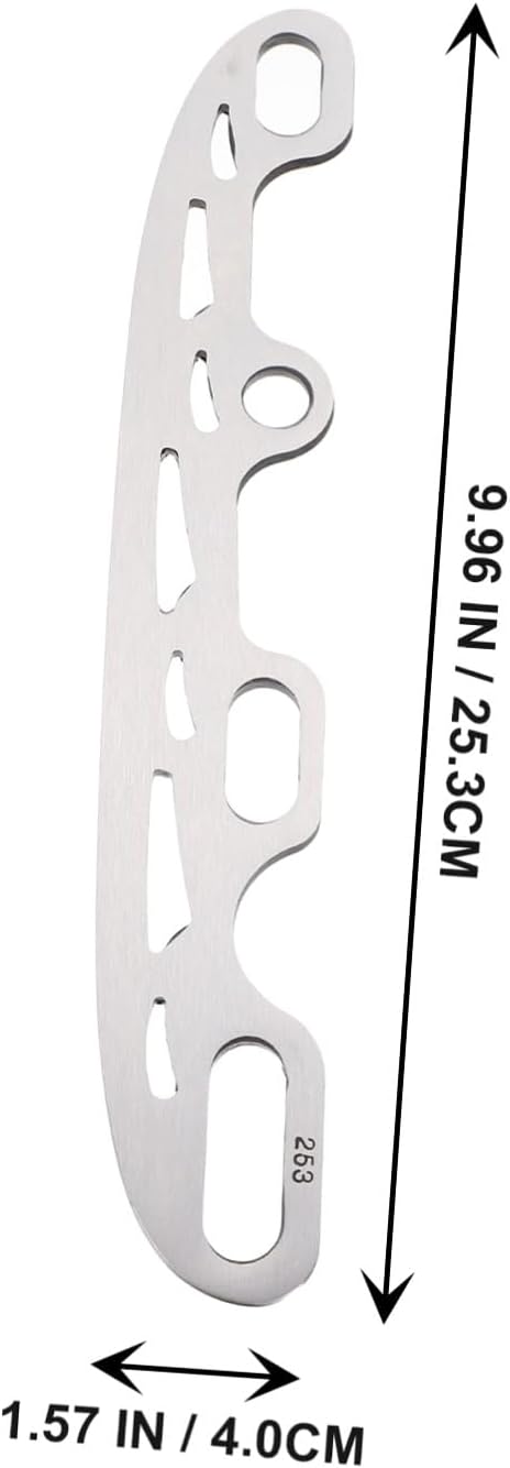 Skating Replacement Blades for Roller Skates 253mm Stainless Steel Ice Hockey Blades with 16 Edge Guards Metal Roller Skating Parts for Youth and Adult
