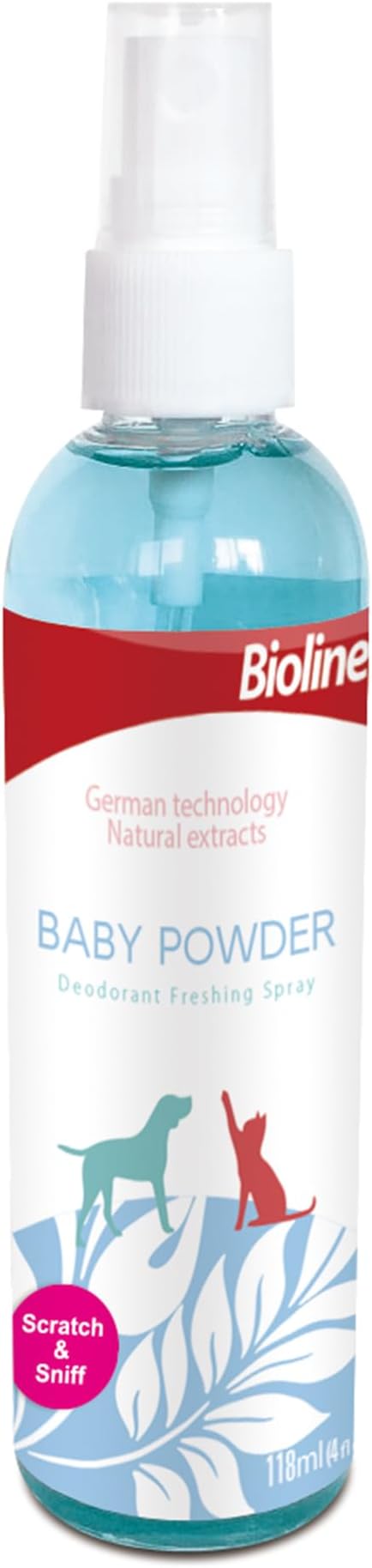 Bioline Baby Powder 118 ml,Deodorizing Pet Spray, Whiteblue
