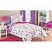Mainstays Kids Pretty Princess, Floral, Castle, Unicorns and Hearts Reversible Bedding Twin Comforter for Girls (5 Piece in a Bag)