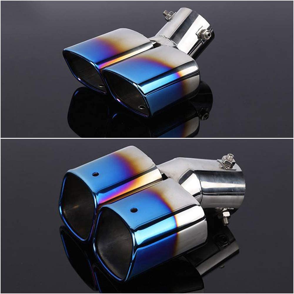 Tubo Scarico Auto Auto Tailpipe 1 Pz Universal Blue Tacco In Acciaio Inox Tubo In Chrome ExhaustrePlacement Silenzio Punta Posteriore Suggerimento Accessorio