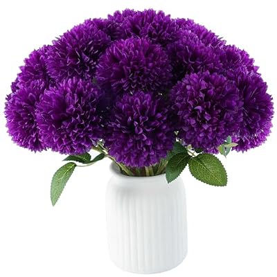 Dark Purple Artificial Mums