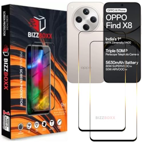 Image of Compatible With Oppo Find X8 5G Tempered Glass Screen Protector Guard With Precise Edges - High Definition, Easy Install, Anti-Fingerprint Screen Guard (Find X8, X 8) - Pack of 2