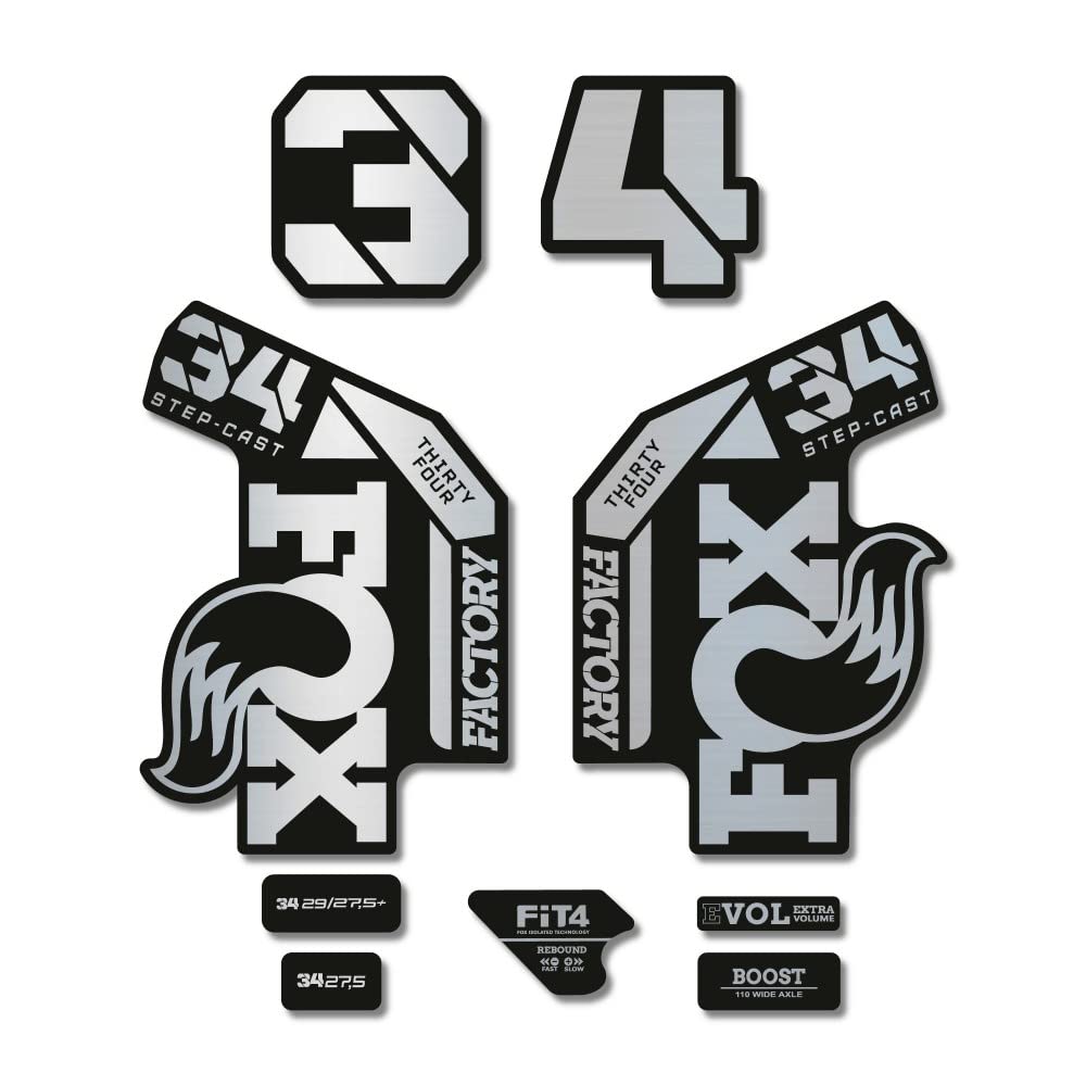 STAR SAM Stickers Compatible with Fox 34 Factory Step Cast 2022 Chrome Mirror 1 cm