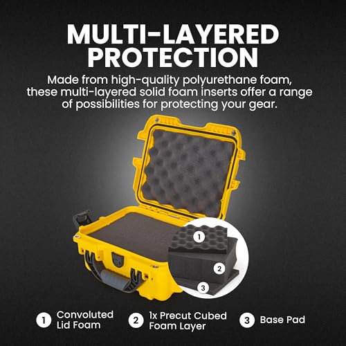 Image of NANUK 905 Hard Case with Foam - IP67 Waterproof Hard Case, Protective Hard-Shell Box for Camera, Drone & Gear - Impact-Resistant, Dustproof, Travel-ready, 12.5 inch x 10.1 inch x 6 inch, Made in Canada - Yellow