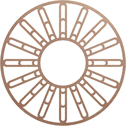 Ekena Millwork 32"OD x 11 5/8"ID x 3/8"T Hale Wood Fretwork Pierced Ceiling Medallion, Wood (Paint Grade)