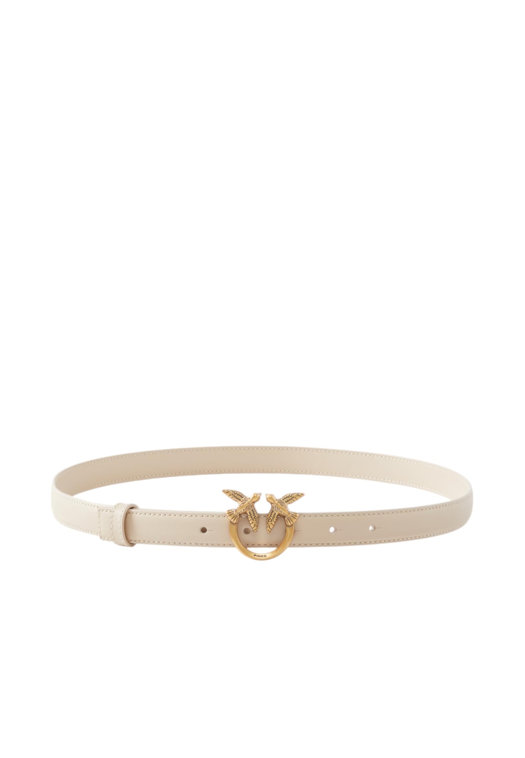 PINKO Love Berry H2 Belt W90 Beige - Smoke Grey - Antique Gold