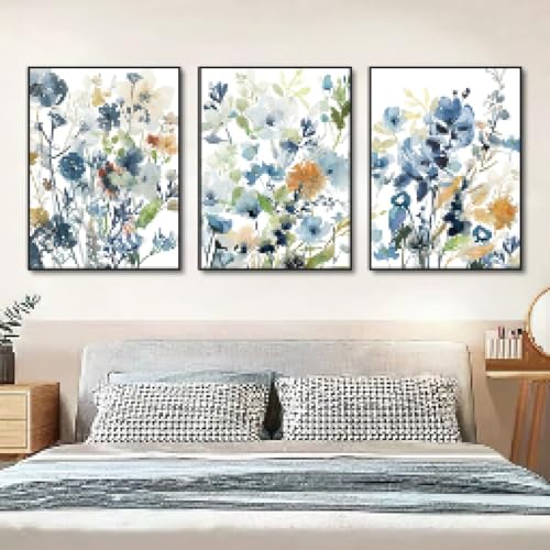 Décoration d'intérieur salon cadres floraux pour habiller un mur vide