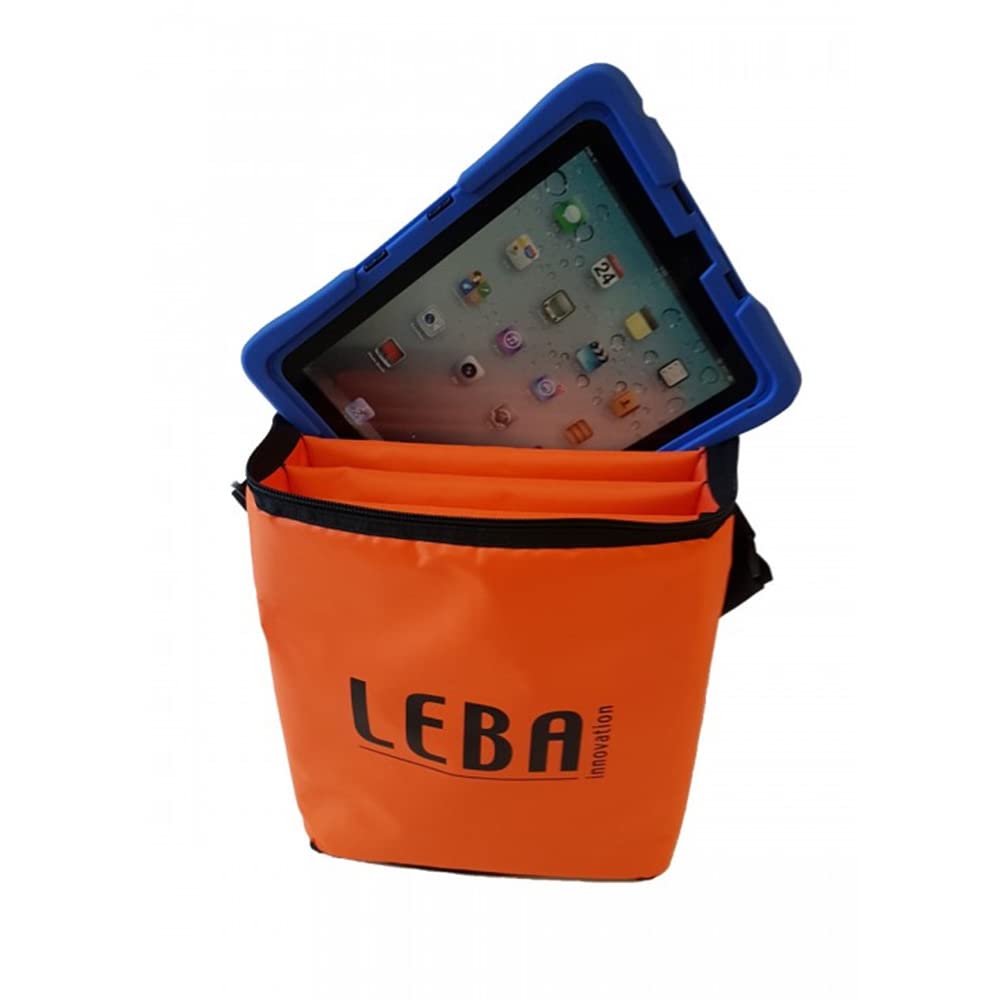 Leba Innovation NoteBag Tablet Tasche für 5 iPads - Gepolstert in Orange | Schultertasche für Tablets bis 11 Zoll und 25mm Dicke, aus robustem Nylon, ideal für Schule, Lehrer und den Transport