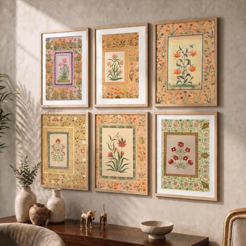 Image of kotart Premium Digital Madhubani Art Paintings with Frame for Home Decor - Painting Wall Decoration - Pack of 6 (14X20 Inch,)