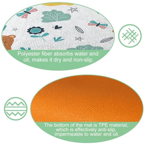 Alfombrillas de cocina absorbentes lavables con diseño de oso 6