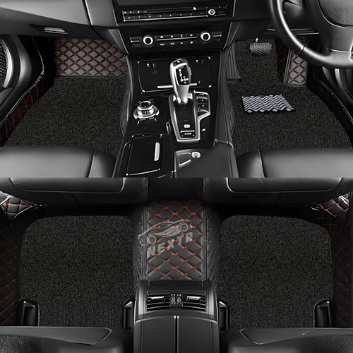 Image of 7D Premium Imported Car Foot Mat for Audi A3 Auto (2016-2026)|Luxurious & Elegant Look | 100% Waterproof and Dust Proof | Custom Fitted Car Floor Mat-Black and Tan Stich