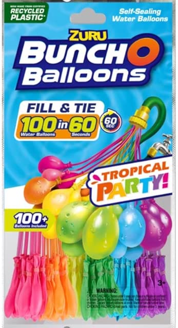 ZURU Bunch O Balloons Rapid Filling Water Balloons Plastic Rubber Assorted 100 pc