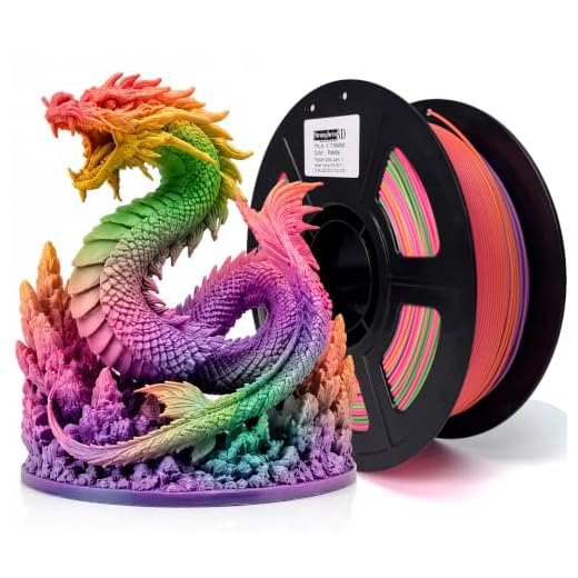 Stronghero3D PLA 3D Printer Filament 1.75mm,Matte Rainbow pla Filament,Multi Color,Net Weight 1kg(2.2lbs)