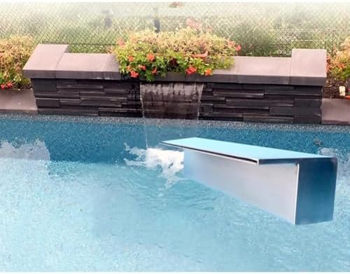 304 Stainless Steel Waterfall Fountain, 30CM Garden Spillway, Outdoor Pond Feature, Durable Water Flow for Backyard Landscaping, Modern Pool Decoration