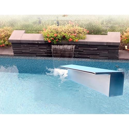 IvyLoutish Stainless Steel Waterfall Fountain 150CM - Outdoor Garden Water Feature, Durable 304 Steel Spillway for Pools & Ponds, Elegant Water Descent Decor, Perfect for Landscaping