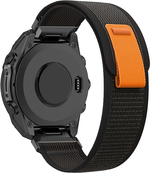 For Garmin Fenix 5 6 7 8 6S Pro 7s 6X Pro 5X Plus Quick Release Women/Men,Stretchy Elastic Sport Solo Loop Bands Nylon Briaded 20 22 26MM Trail (Grey/Black, 20mm)