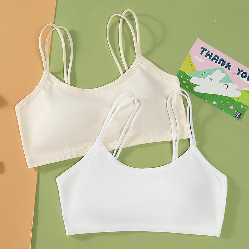 Teen Girls' Training Bra Seamless Cotton Cami Wireless Bras Elastic - Image 6
