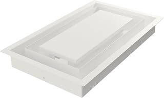 Fittes Framed Wall Vent [Luxe+], Steel HVAC Air Return Register Cover, Customizable Adjustable Increased Airflow Solution for Home or Ceiling, 15-Min DIY Setup, Damper Included – 8"x14" – White