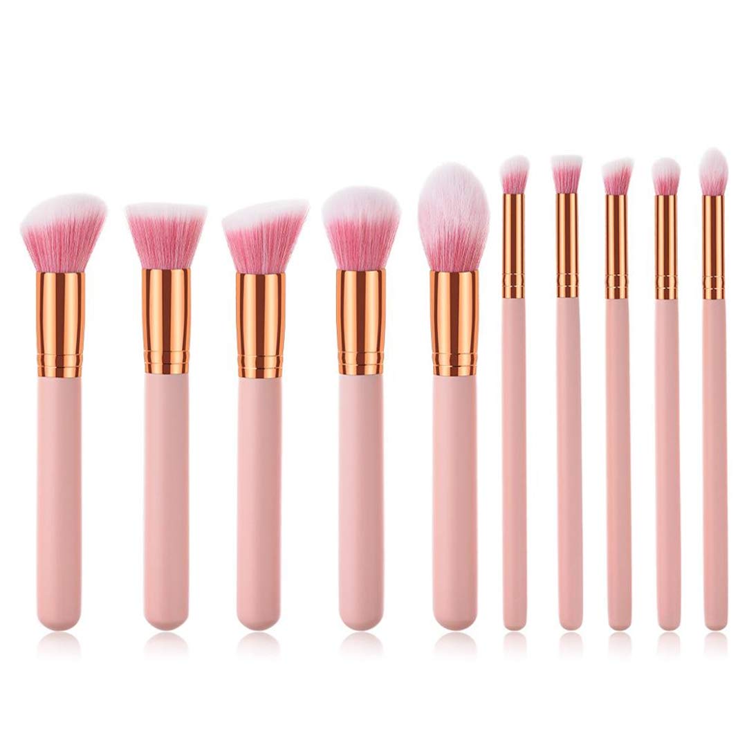 Professional Straight Wood H le Makeup Brushes Set Face Cheek Eye Shadow Contour Pincel Kabuki Brushes Pink
