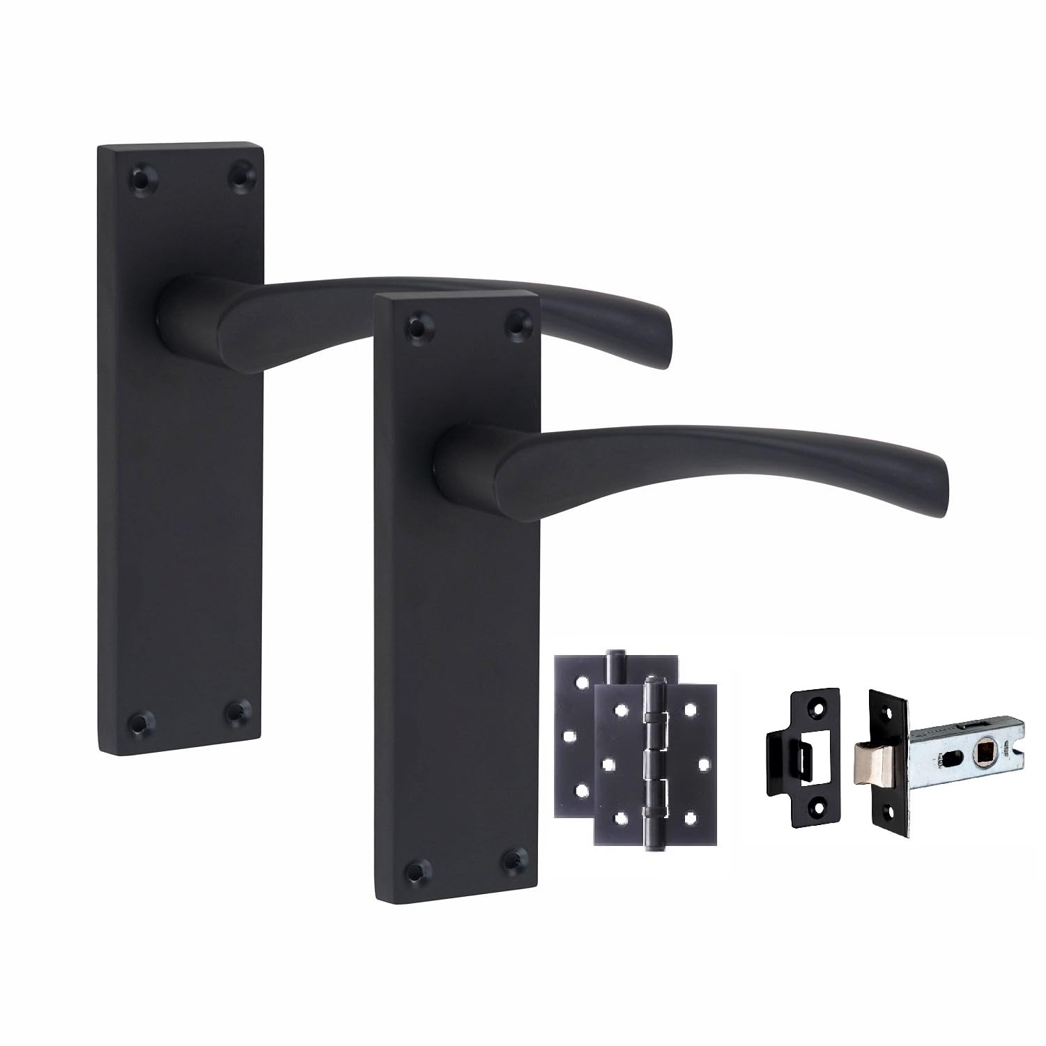 Golden Grace Victorian Scroll Astrid Matt Black Handle Set 150 X 40Mm