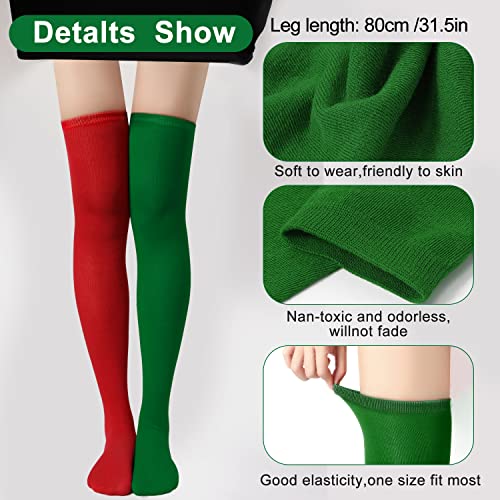 Image of KINBOM 1 Pair Thigh High Socks, Cotton Soft Knee High Long Stockings Women Leg Warmers for Wednesday Christmas Cosplay