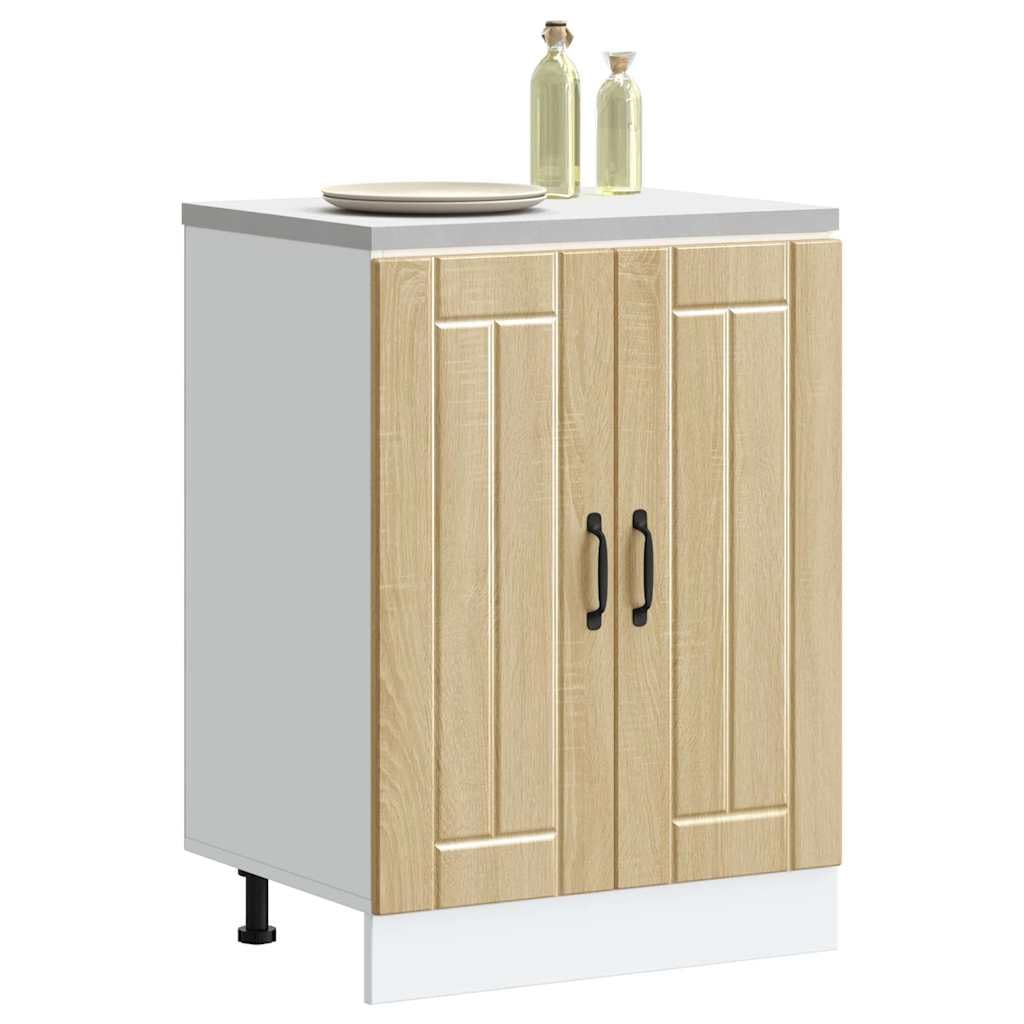 vidaXL Mueble bajo Fregadero Lucca Madera contrachapada Roble Sonoma