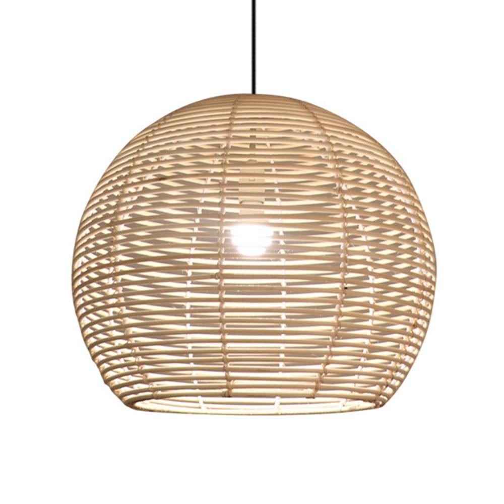 Suspension en rotin noir et lanterne de lustre réglable en bambou pour LED E27 - 8