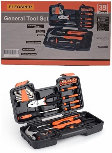 KYDSAN - Juego de herramientas de 39 piezas, kit de herramientas manuales para el hogar con caja de herramientas portátil, gran regalo para