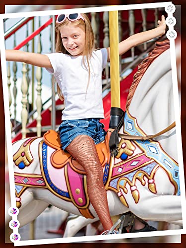 Geyoga 6 Pcs Girls Bling Tights Kids Fishnet Stockings Girl Glitter Mesh Tights Rhinestone Hollow out Pantyhose4