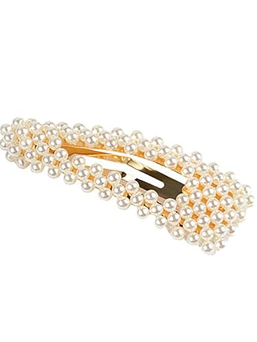 Miniatura 6 de 2 pinzas para el pelo de perlas de imitación dulce, horquilla simple de aleación de moda BB accesorios para el cabello para mujeres (forma de gota,