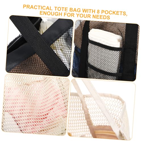 BESTYASH 3pcs Large Mesh Beach Tote Bag Stylish Swim Gear Bags for Women Lightweight Nylon with Spacious Interior for Pool and Travel Essentials3