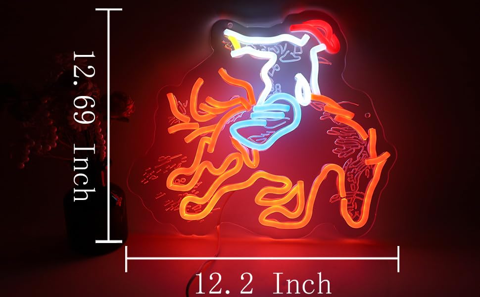 Image of Riding Horse LED Neon Sign,Man with Cowhat Western Style Wall Decor with Acrylic Backing, Dimmable USB Powered Neon Light for Bar, Man Cave, Ranch & Rustic Home Decor Holiday Birthday Gift