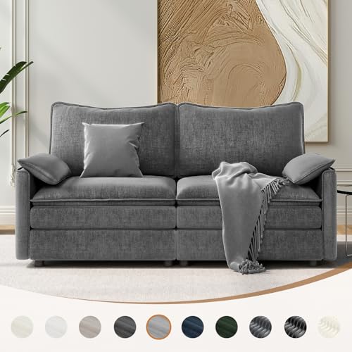 Vesgantti 74" Sectional Cloud Couch, Deep Seat Loveseat Sofa, Gray - image 5