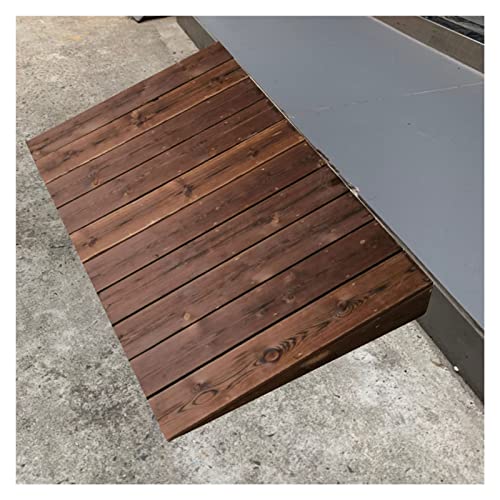 Rampe de seuil bois fauteuil roulant sécurise marche escalier et entrée extérieure