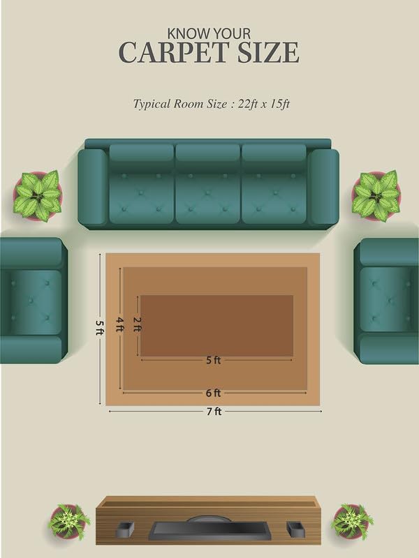 Image of Modern Design Thick Anti Skid Washable Carpet for Living Bedroom, Bedside Carpet for Living Room, Size-(5 X 7) Feet, Color- Red X