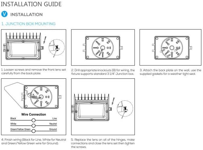 Miniatura 8 de Paquete de luz LED de pared, 50 W, 6000 lm, 5000 K, fotocélulas del atardecer al amanecer, resistente al agua, IP65, 100-277Vac, ETL DLC