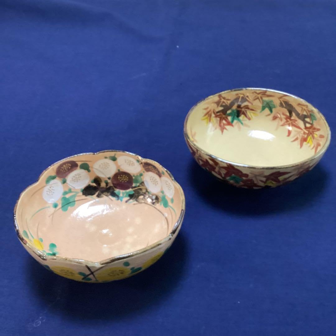 Amazon.co.jp: 京焼乾山写菊向付と紅葉向付2客 新 京料理の器 : ホーム