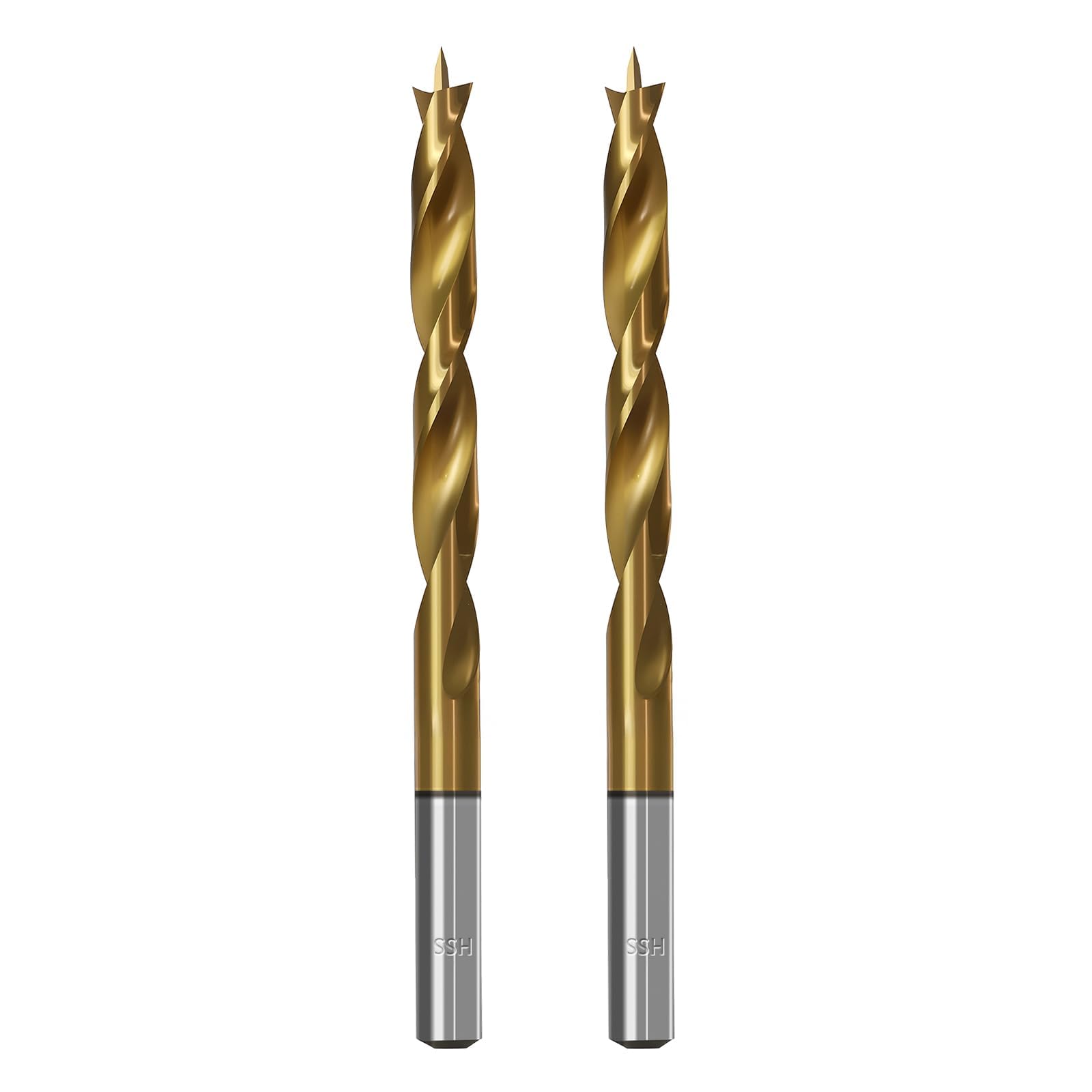 Brad Point Wood Drill Bits for Woodworking, 7.5mm (19/64") Brad Point Drill, High Speed Steel Metric Brad Point Drill Bits with Double Flutes Design for Soft & Hard Woods MDF Acrylic, 2 Pcs