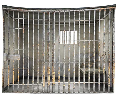 Prison Backdrop BELECO 9x6ft Fabric Jail Backdrop Jail Bars Murder Crime Theme Party Police Cell Mugshot Photography Background Birthday Events Decoration Kids Adults Funny Photo Props YouTube Studio - Thumbnail 4