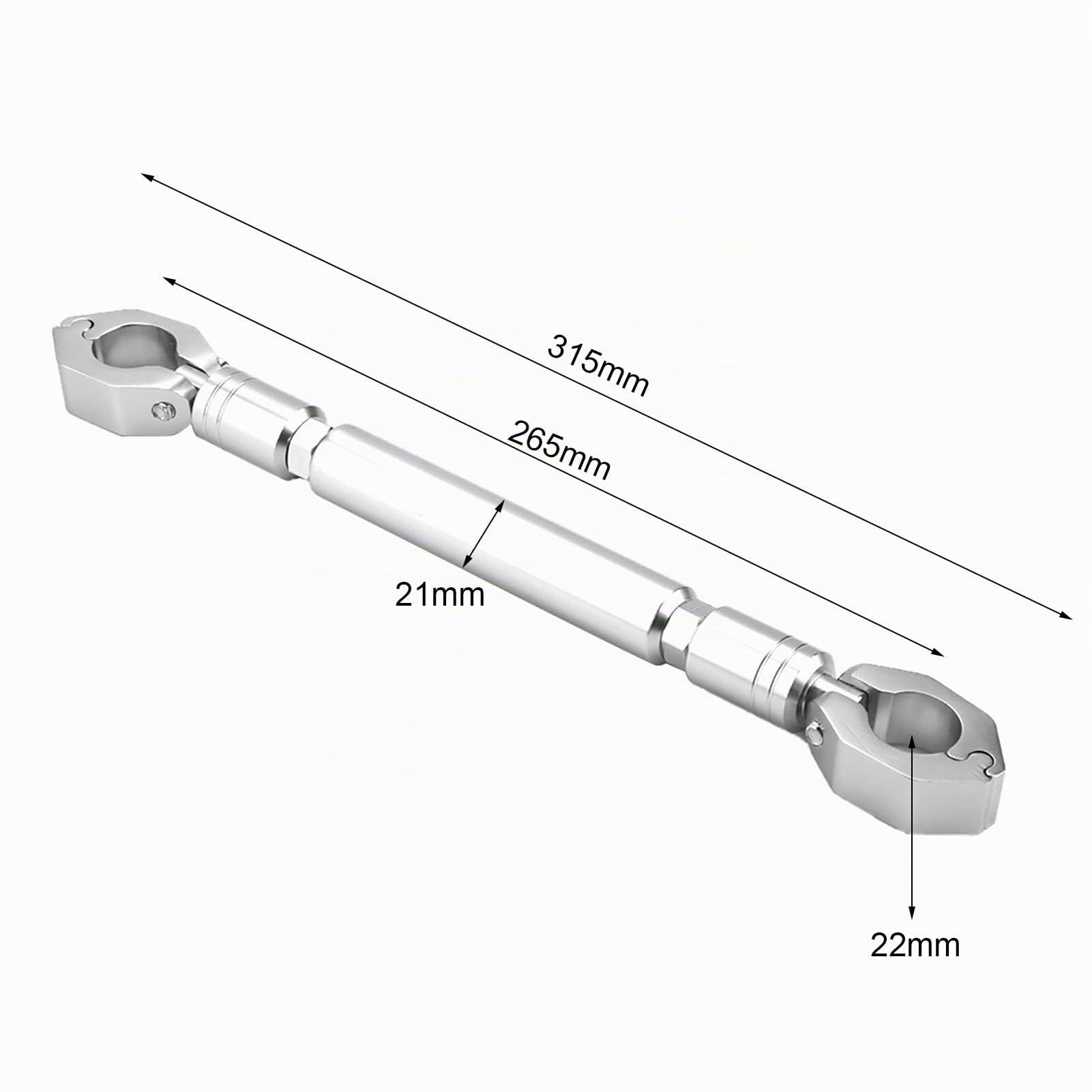 Barre d'équilibre universelle en alliage d'aluminium de 22 mm pour guidon de moto - Accessoires de levier de renfort (argenté) - Support universel pour guidon de moto